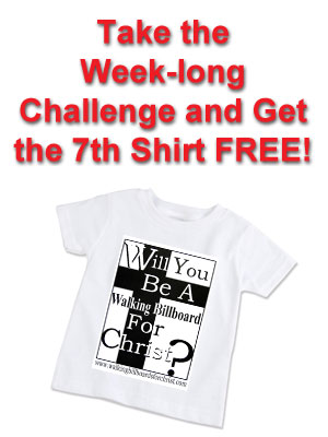 Take the week-long challenge and get the 7th shirt free!